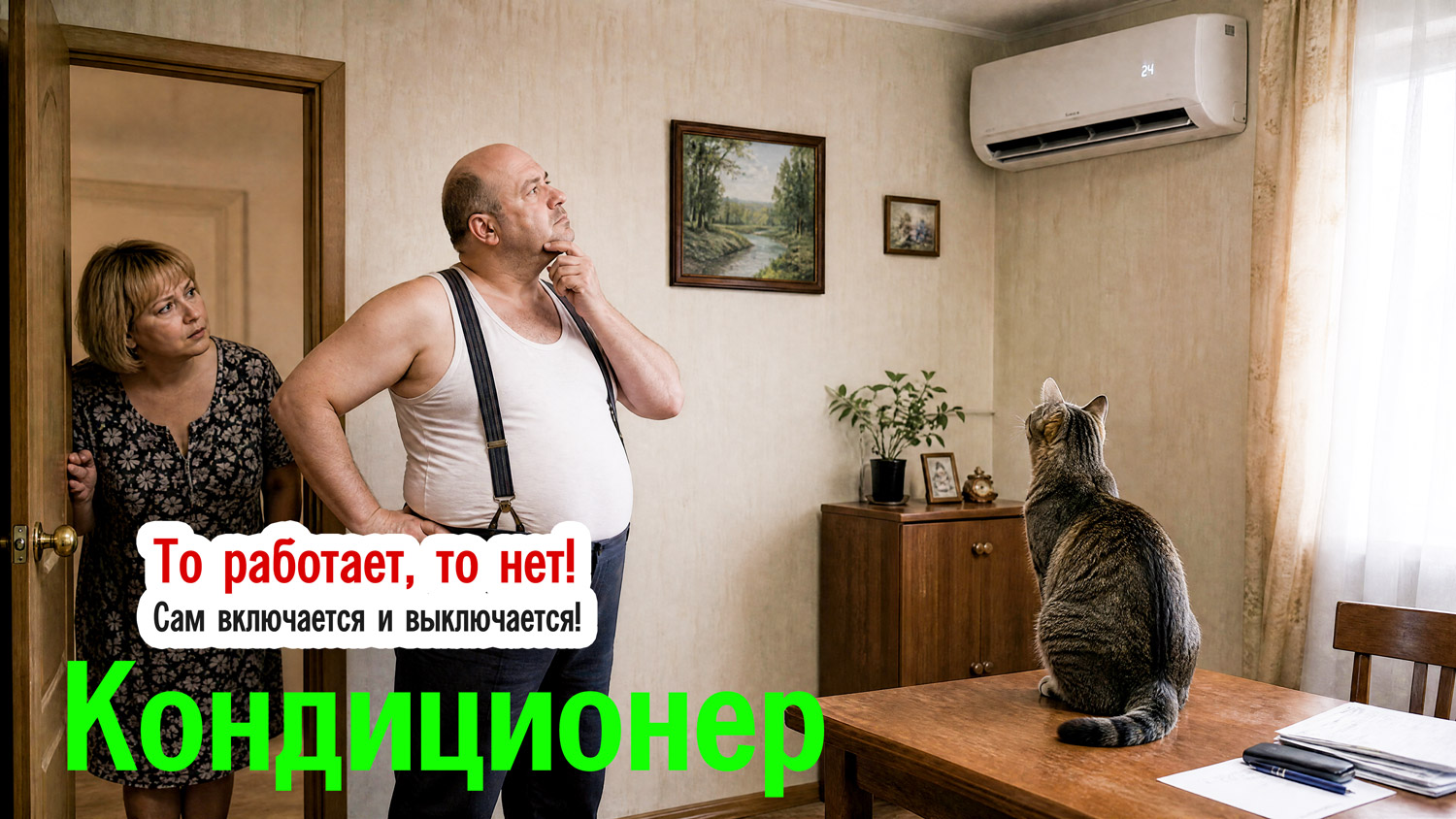 Сплит-система включается и выключается